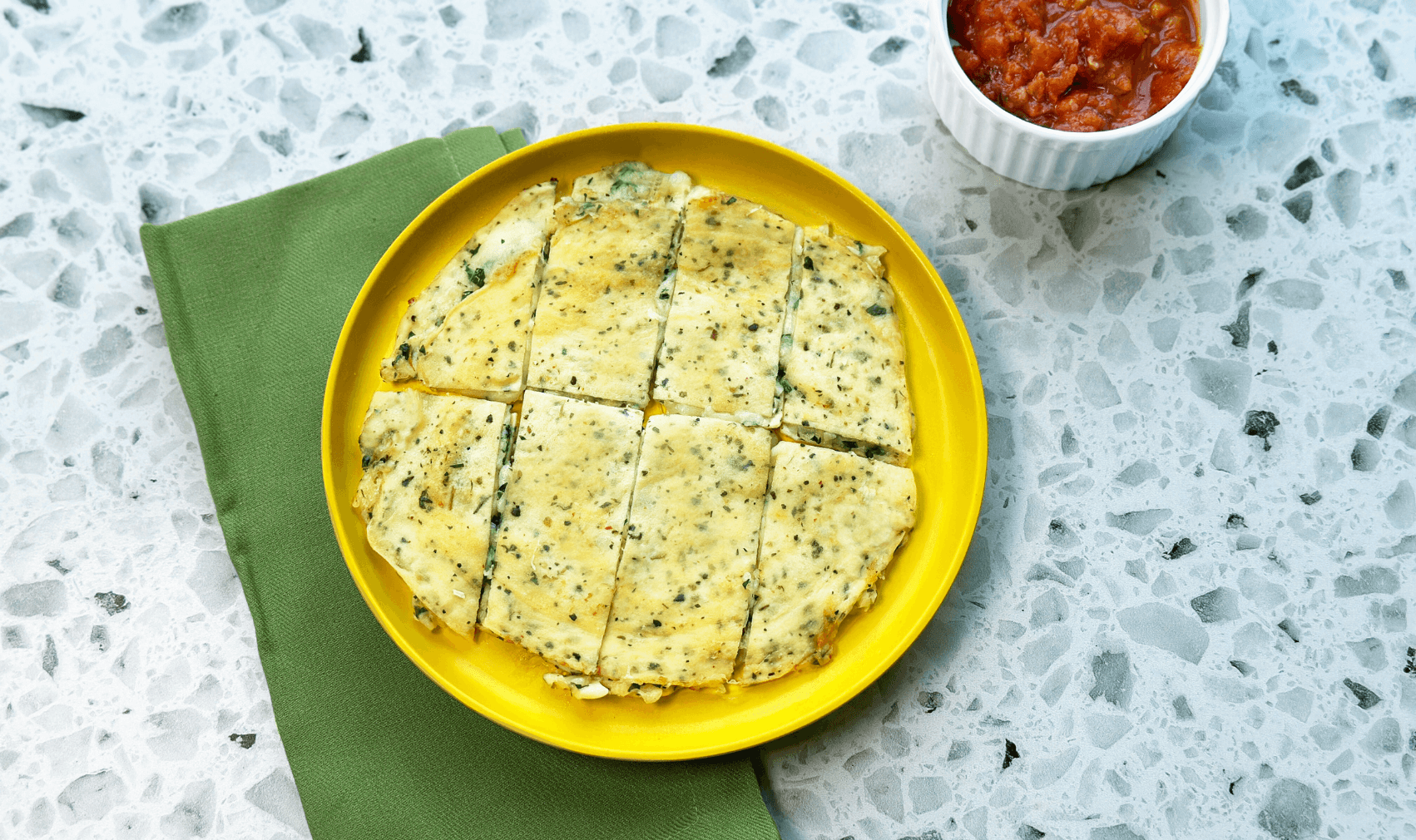 cheesy garlic bread quesadilla